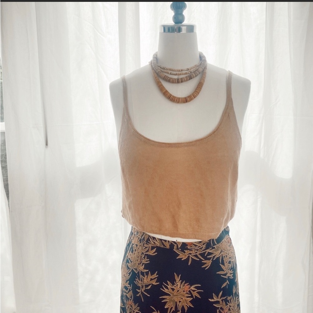 Free People linen knit crop tank